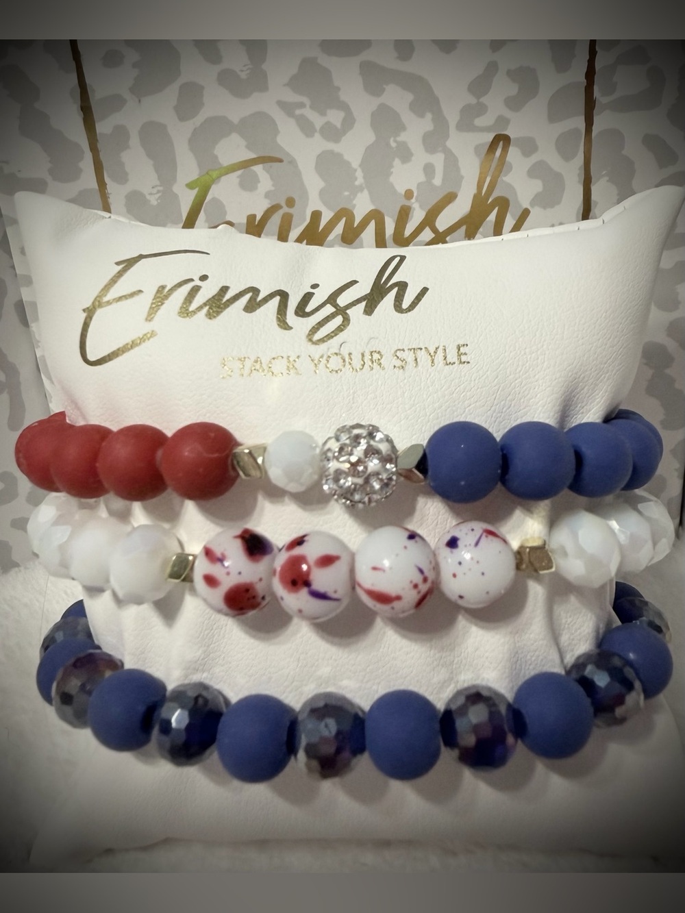 New ERIMISH Bracelets 3 pc Stack - Red, White & Blue